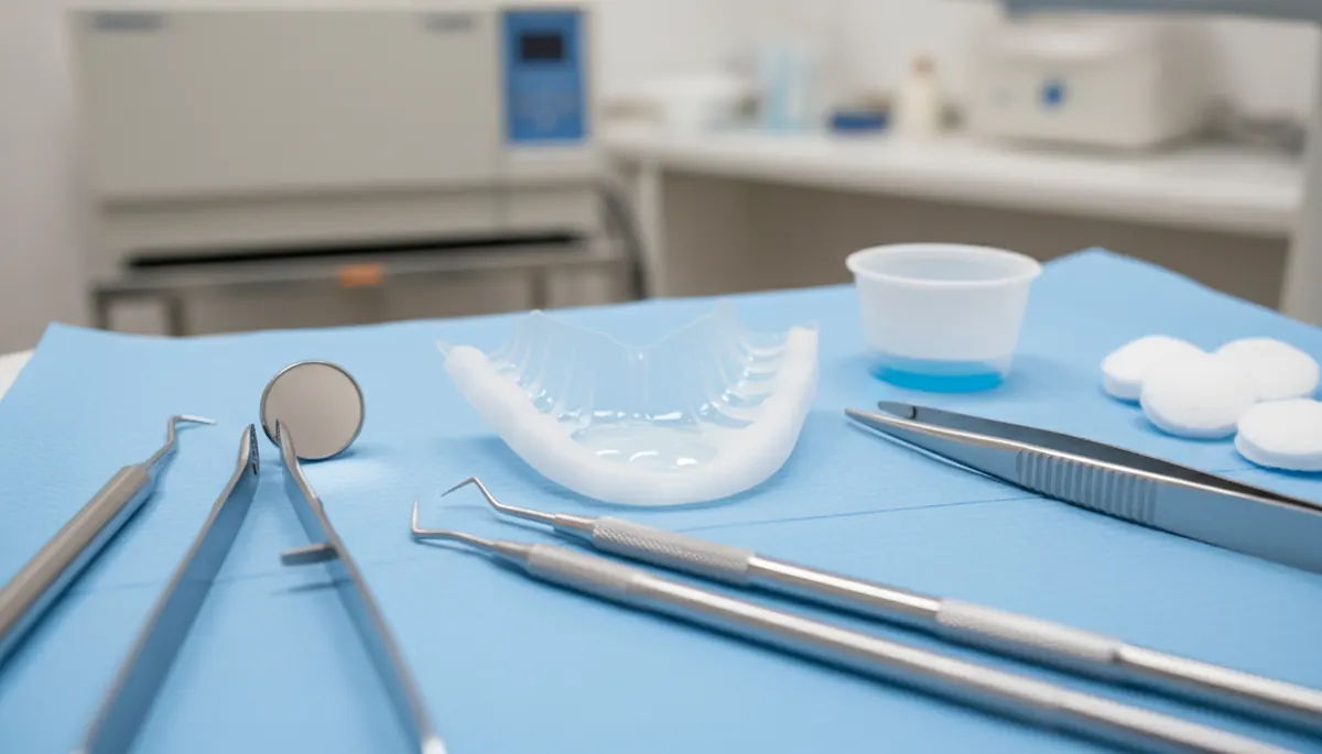 Detaliu clinic relevant pentru dinti demineralizati la cabinet stomatologic