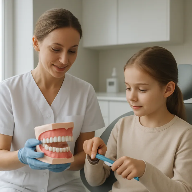 Sângerare gingivală la periaj la un copil de vârstă școlară, semn frecvent de gingivită