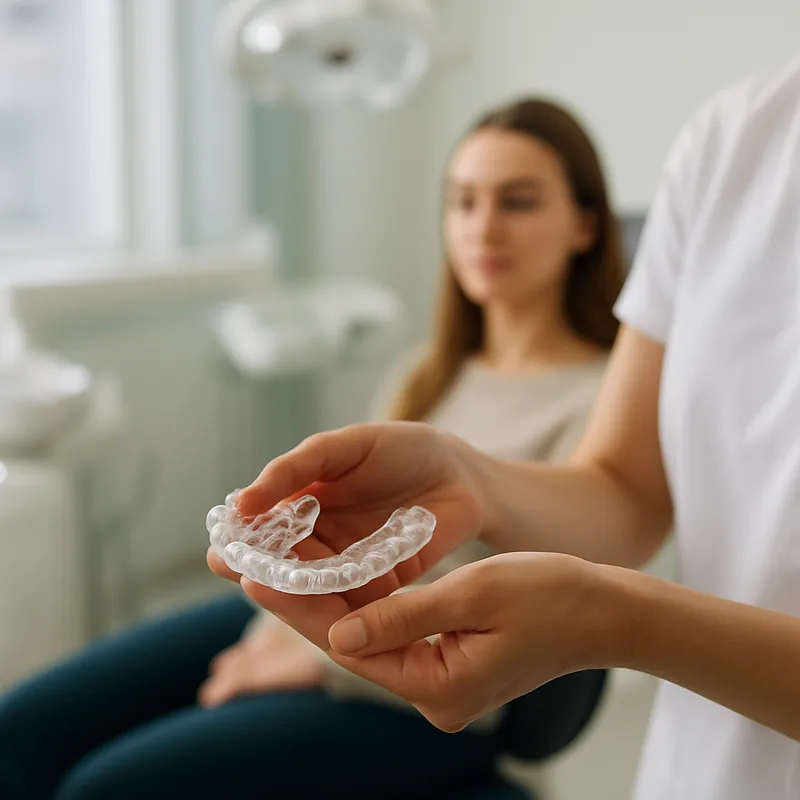 Gutieră ocluzală transparentă pentru protecția fațetelor dentare la pacienții cu bruxism