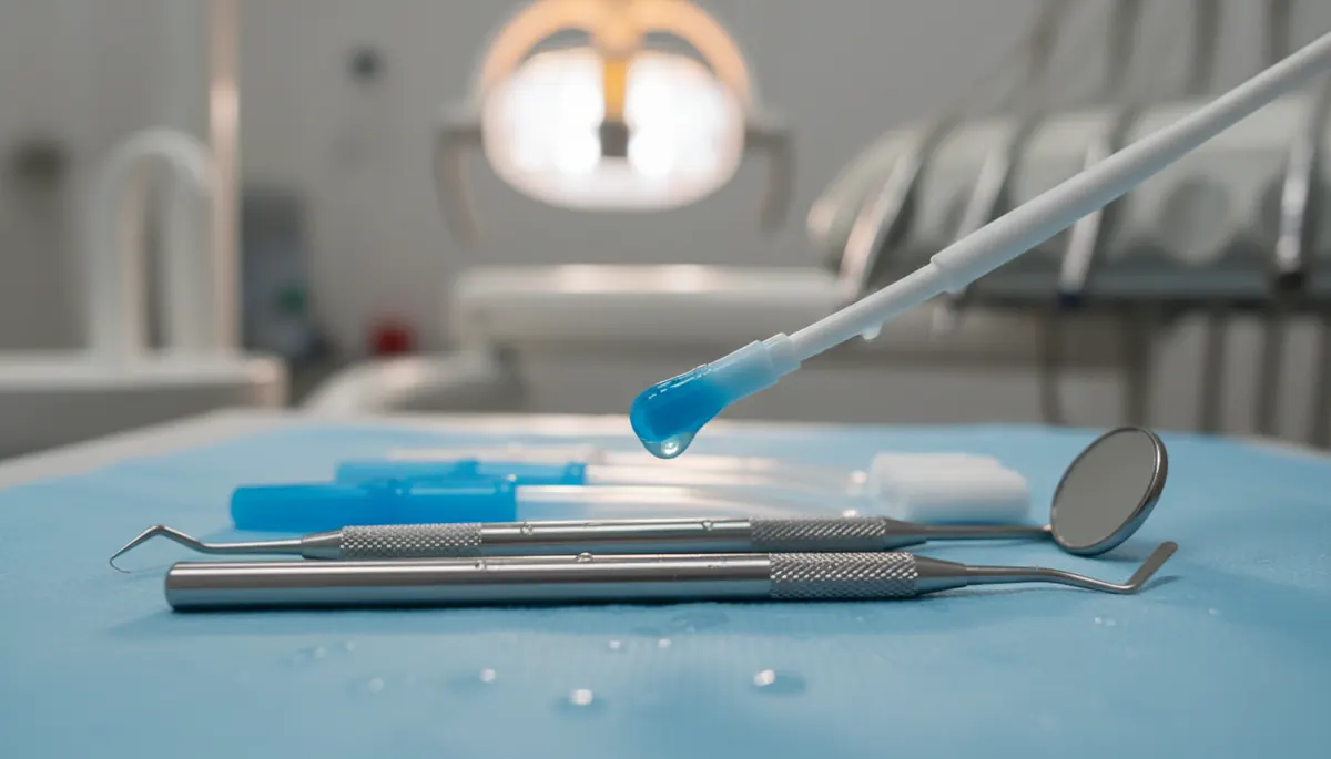 Detaliu clinic relevant pentru sigilarea maselelor la copii la cabinet stomatologic