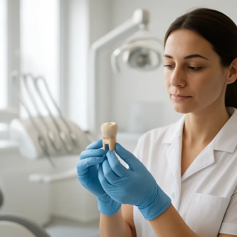 Bont dentar preparat pentru coroană, cu reducere de 1,5-2 mm pe suprafața de masticație