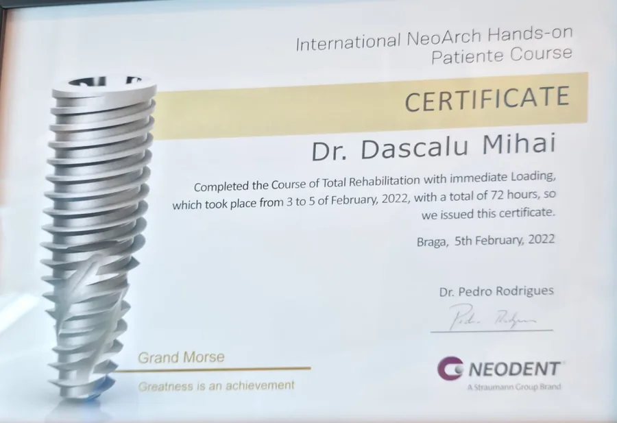 Neodent · Straumann Group, International NeoArch Hands-on · reabilitare totală cu încărcare imediată (72h) (Braga, Portugalia, 2022)